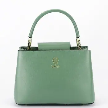 Geanta medie verde menta din piele naturala 8950 119 imagine