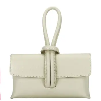 Geanta mica bej deschis din piele naturala 1732 123 imagine