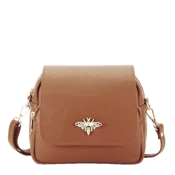 Geanta mica din piele naturala 1502 122 Camel imagine