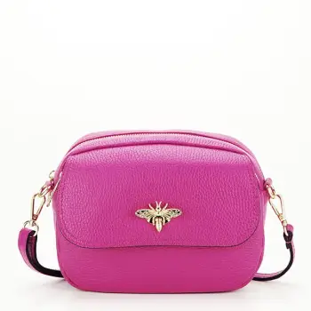 Geanta mica din piele naturala 1530 120 Fucsia imagine