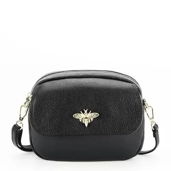 Geanta mica din piele naturala 1530 120 Negru imagine