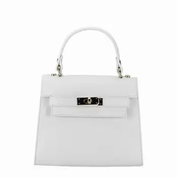 Geanta mica din piele naturala 8949 121 Alb imagine