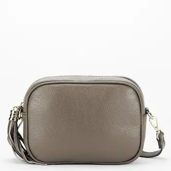 Geanta mica taupe din piele naturala 8957 124 imagine