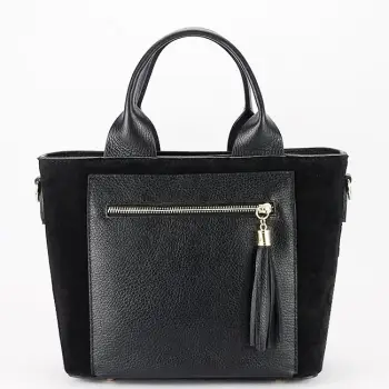 Geanta neagra medie din piele naturala 1918 M9 imagine