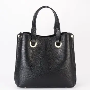 Geanta neagra medie din piele naturala 8916 129 imagine