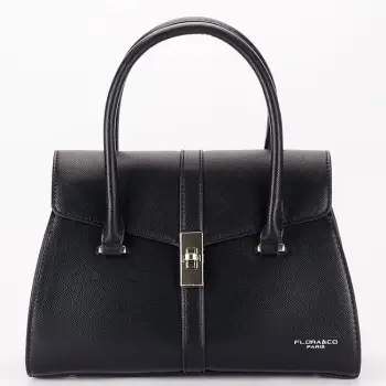 Geanta neagra medie FloraCO Paris F8536 11 imagine