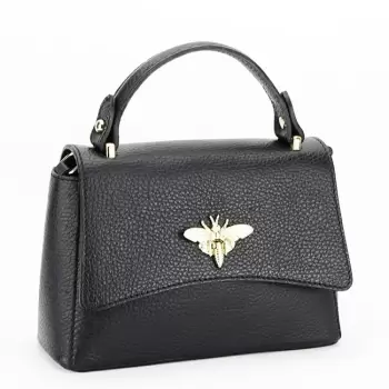 Geanta neagra mica din piele naturala 1523 120 imagine