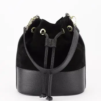 Geanta neagra tip sac din piele naturala 1313 M9 imagine