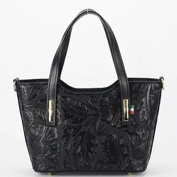 Geanta negru din piele naturala 8904 131 imagine