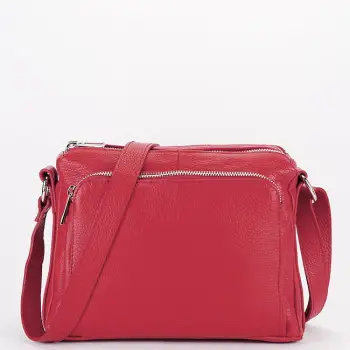 Geanta rosie din piele naturala Camelia 124 imagine