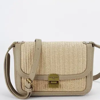 Geanta taupe crossbody cu model impletit CM7497 15 imagine