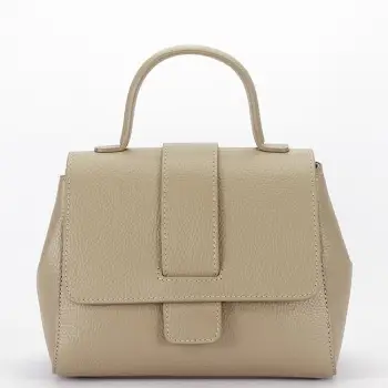 Geanta taupe din piele naturala 1047 123 imagine