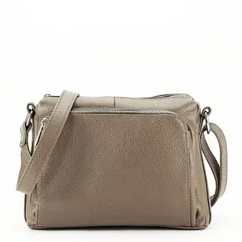 Geanta taupe din piele naturala Camelia 123 imagine