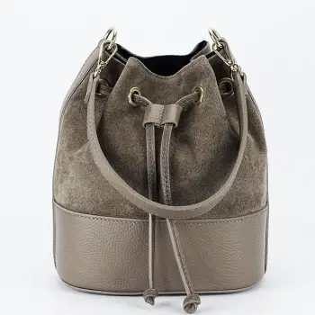 Geanta taupe tip sac din piele naturala 1313 M9 imagine