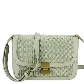 Geanta verde deschis crossbody cu model impletit CM7497 15 imagine