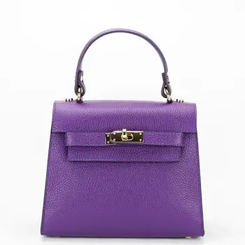 Geanta violet din piele naturala 8949 121 imagine