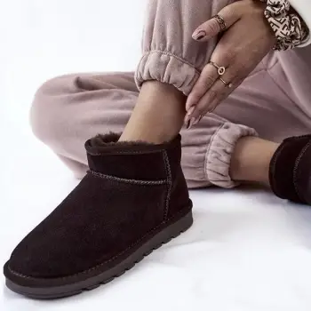 Ghete cafeniu inchis din piele naturala W5821 118 imagine