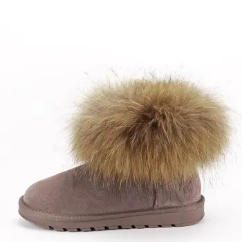 Ghete din piele naturala kaki cu blanita Carina 19 imagine