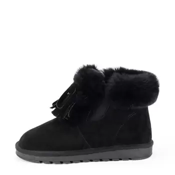 Ghete din piele naturala negre cu blanita 603 114 imagine