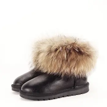 Ghete din piele naturala negre Gina imagine