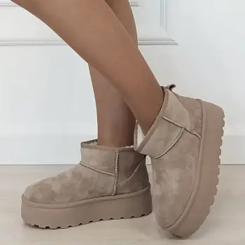 Ghete kaki deschis imblanite cu talpa groasa LT33-43 112 imagine