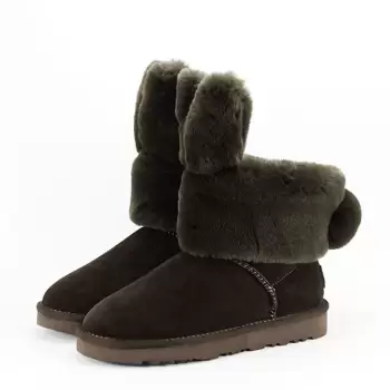 Ghete kaki din piele naturala Abby 111 imagine
