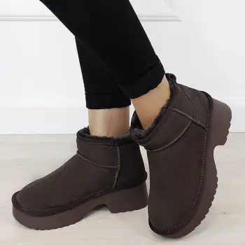 Ghete maro cafeniu din piele naturala W5878 114 imagine