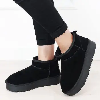 Ghete negre din piele naturala NN604 116 imagine