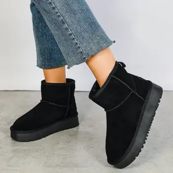 Ghete negre din piele naturala NN605 117 imagine