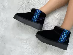 Ghete negre din piele naturala W5829 118 imagine