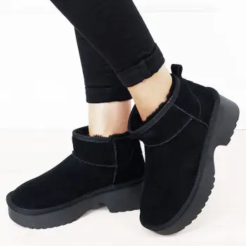 Ghete negre din piele naturala W5878 114 imagine