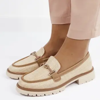 Mocasini bej de tip loafers 2200 03 imagine
