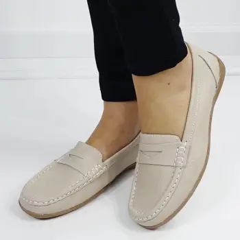 Mocasini bej din piele naturala 5128 M4 imagine