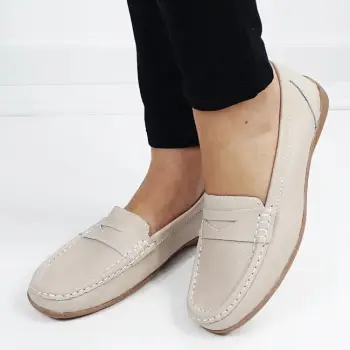 Mocasini bej din piele naturala 5128 M4 imagine