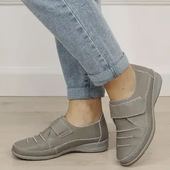 Mocasini gri din piele naturala 5085. M3 imagine