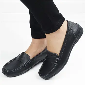 Mocasini negri din piele naturala 5128 M4 imagine