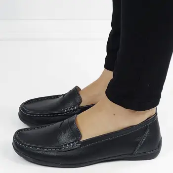 Mocasini negri din piele naturala 5128 M4 imagine