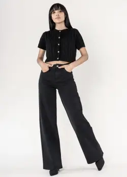 Pantaloni negri Evazati Nina Carter J251-1 M9 imagine