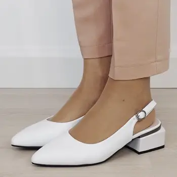 Pantofi albi comozi din piele naturala BY6889-5 02 imagine