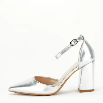 Pantofi argintii eleganti 8707 04 imagine