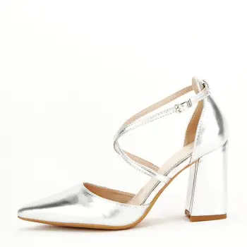 Pantofi argintii eleganti 8710 04 imagine