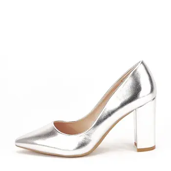 Pantofi argintii office eleganti Anca 01 imagine