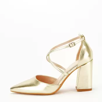 Pantofi aurii eleganti 8710 04 imagine