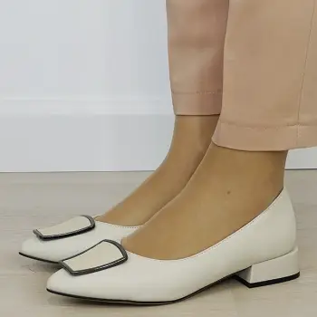 Pantofi bej deschis comozi din piele naturala BY6921-2 03 imagine