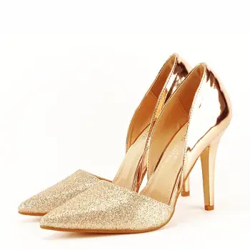 PANTOFI CHAMPAGNE DECUPATI MEGAN 04 imagine