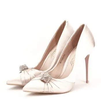 Pantofi cu toc bej eleganti Sabrina imagine