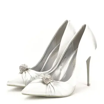 Pantofi cu toc gri eleganti Sabrina imagine