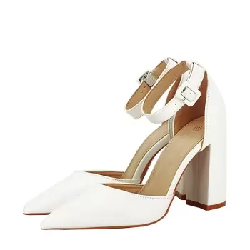 Pantofi eleganti albi BLQ7180 01 imagine