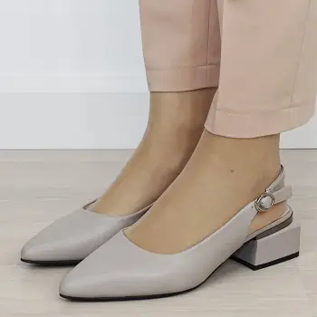 Pantofi gri comozi din piele naturala BY6889-6 02 imagine