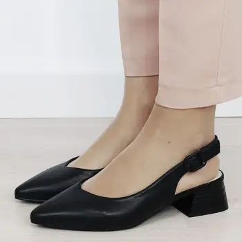 Pantofi negri comozi din piele naturala BY6888-3 02 imagine